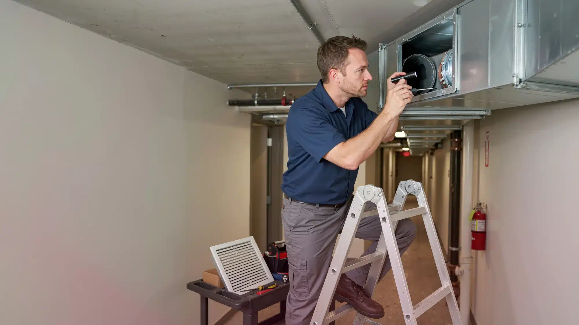 duct-cleaning-pricing-in-madison-ct-explained-for-healthier-and-more-efficient-homes A technician cleaning air ducts in a residential home setting